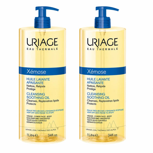 Uriage Xemose C8+ Anti-Itch Cleansing Oil 1000ml, pack of 2