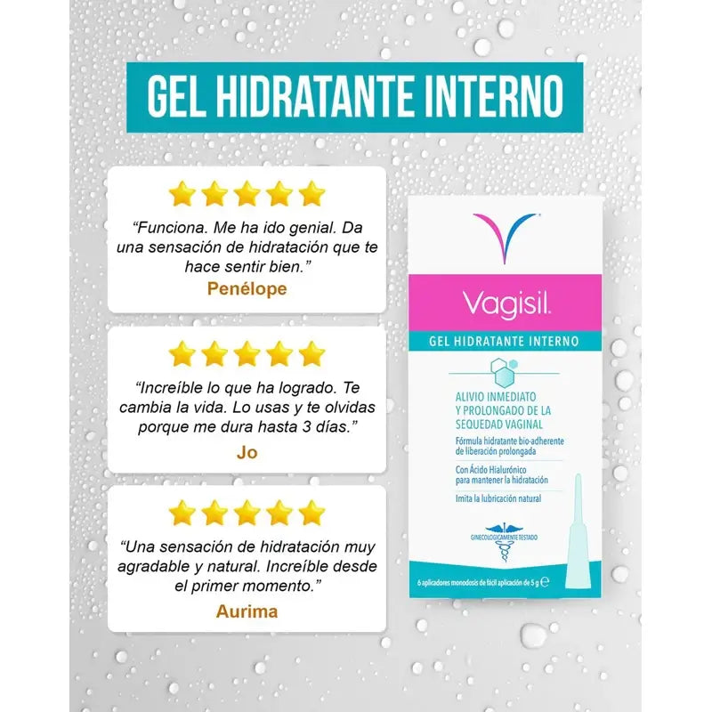 Vagisil Internal Moisturising Gel 6 Applicators 5 ml