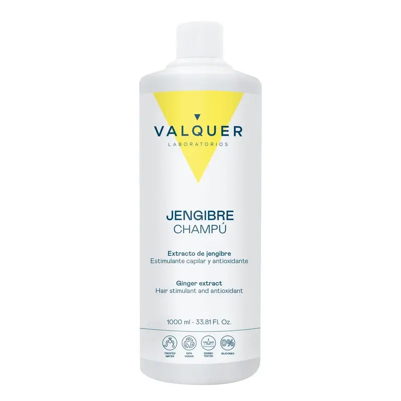 Valquer Ginger Strong Ginger Shampoo - Anti-Dandruff, Revitalising and Strengthening, 1 L