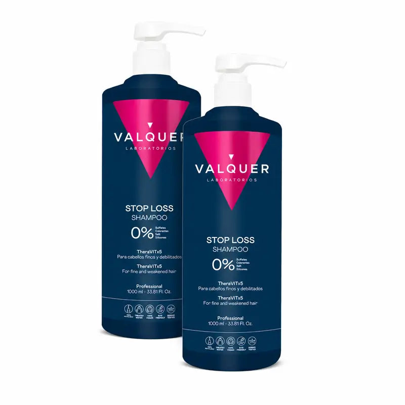 Valquer Hair Care Anti-Hair Loss Shampoo, Stop Loss, Pack 2 x 1000 ml