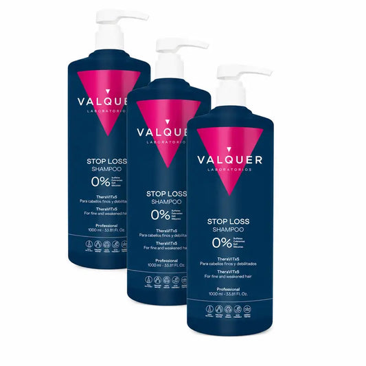 Valquer Hair Care Anti-Hair Loss Shampoo, Stop Loss, Pack 3 x 1000 ml