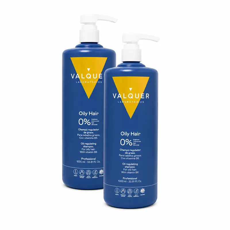Valquer Hair Care Grease Regulating Shampoo, Pack 2 x 1000 ml