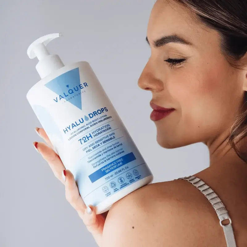 Valquer Hyaludrops Fragrance-Free Body Lotion, 72-hour Moisturisation, 700 ml