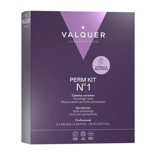 Valquer Professional Perming Kit No. 1 - Normal Hair - Long Lasting Curl in 3 Steps