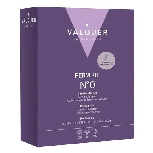 Valquer Professional Perming Kit Nº0 - Difficult Hair - 2 Steps + Silk Effect Conditioner