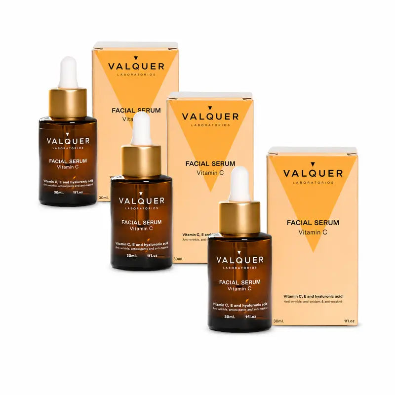 Valquer Skin Care Vitamin C Facial Serum, Pack 3 x 30 ml