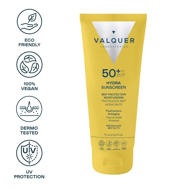 Valquer Sunscreen Face Protector 50+ Hydra Sunscreen 75 Ml, 75 ml