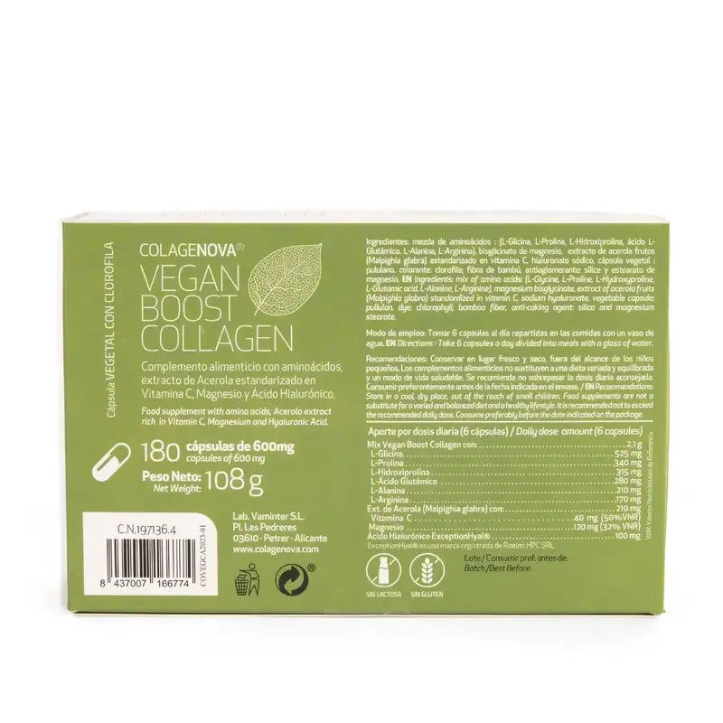 Colagenova Vegan Boost 30 Days, 180 Capsules