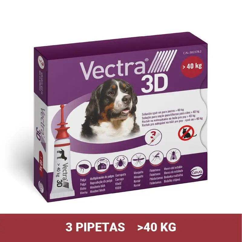 Vectra 3D Dog +40 kg, 3 Pipettes