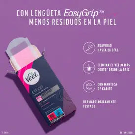 Veet Expert Cold Wax Depilatory Wax Strips for Legs, 16 Strips