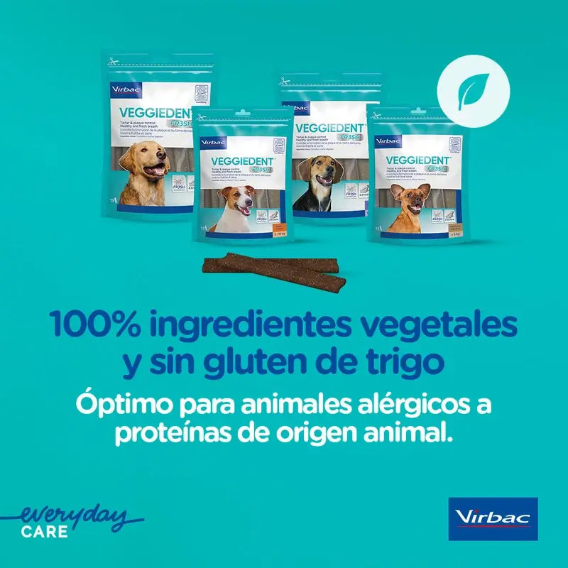Virbac Veggiedent Fr3sh M, Dental Snacks for Medium Breed Dogs