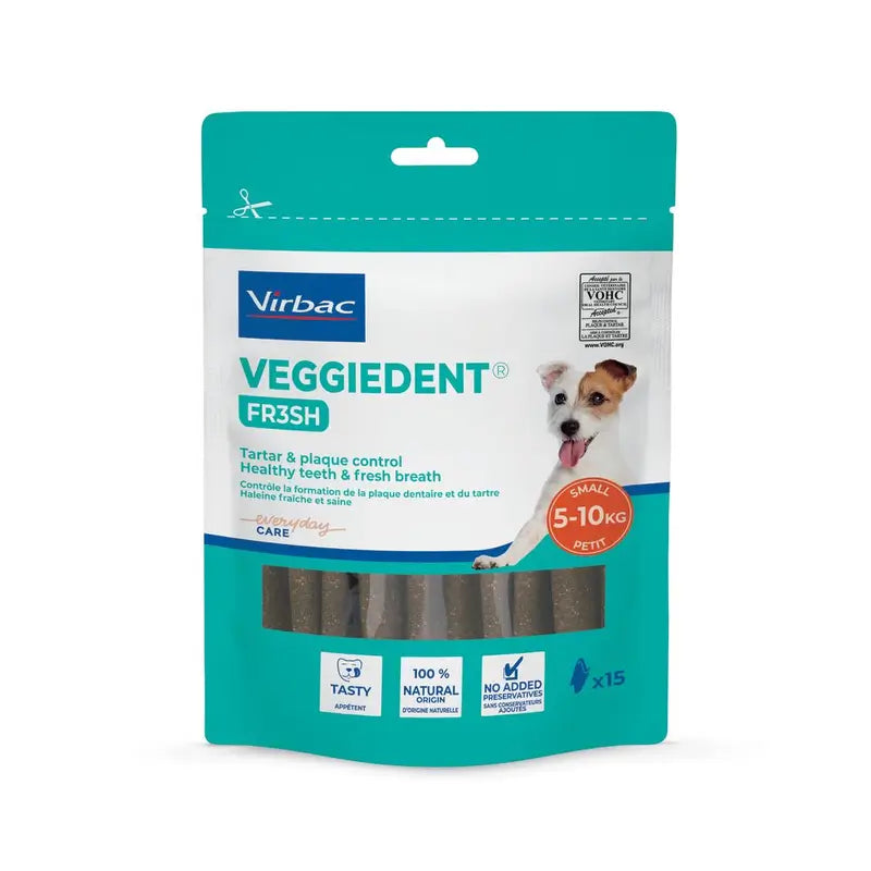 Virbac Veggiedent Fr3sh S, Dental Snacks For Small Breed Dogs