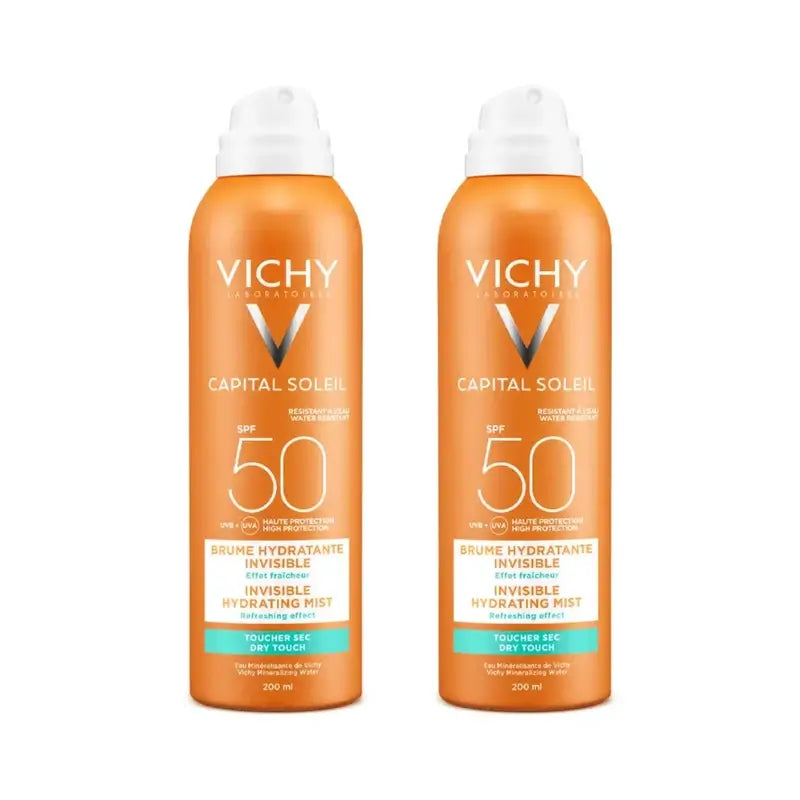 Vichy Capital Soleil Invisible Moisturising Mist Spf 50, 2X200 Ml