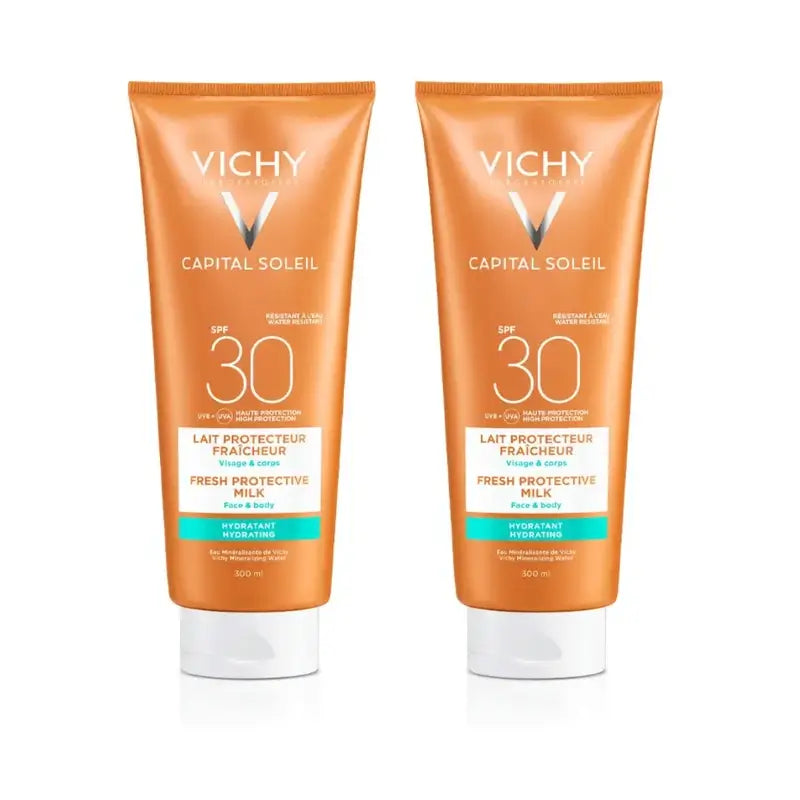 Vichy Capital Soleil Protective Moisturising Family Moisturising Milk Spf 30, 2X300 Ml