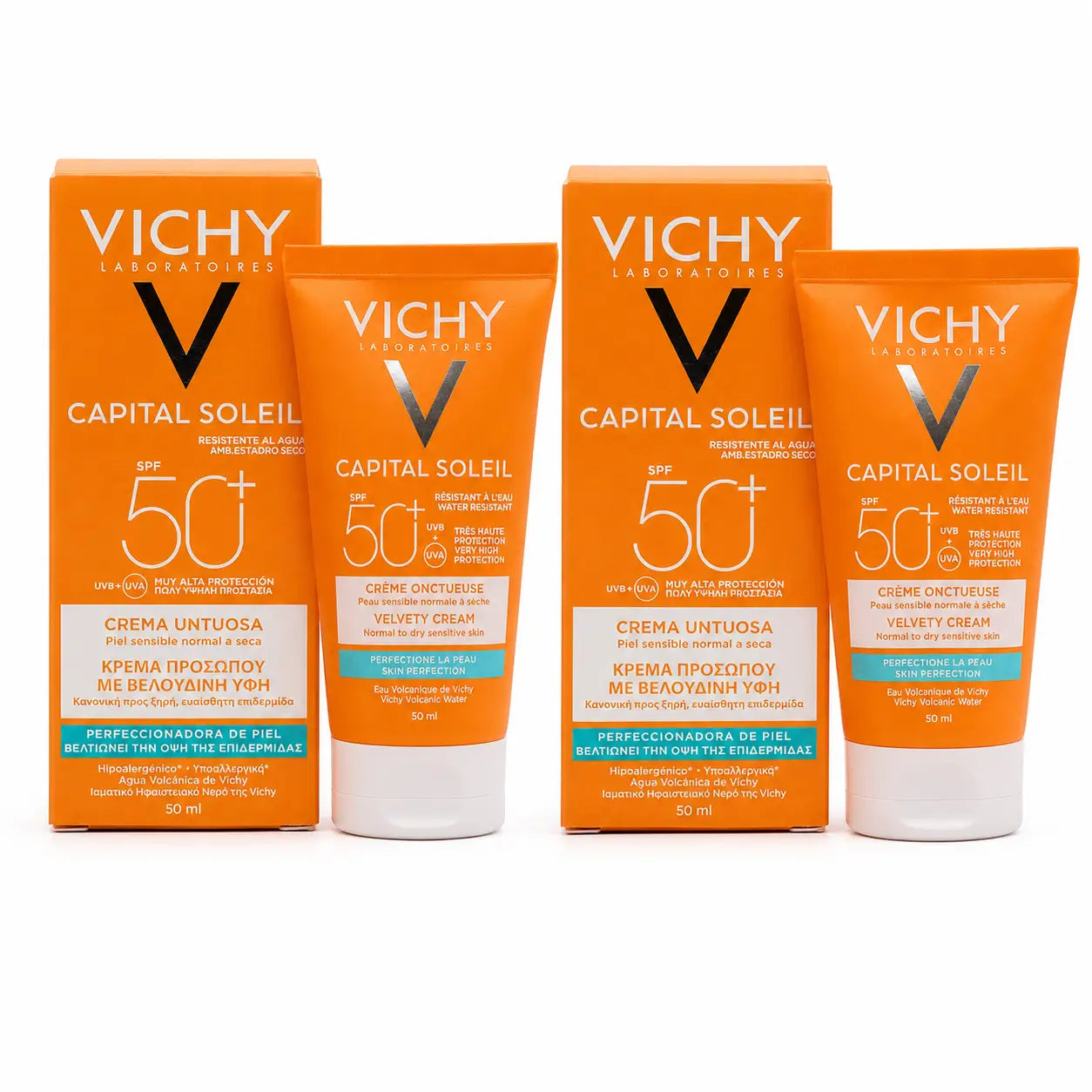 Vichy Duplo Capital Soleil Face Cream Spf50+, 2X50 Ml