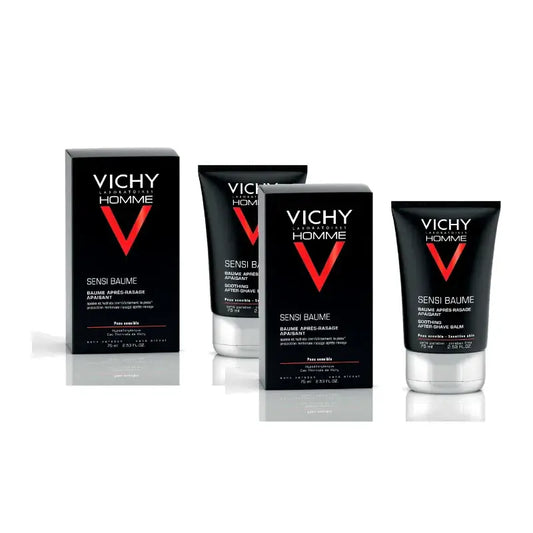 Vichy Homme Sensi-Baume Soothing After-Shave Balm 75 ml, pack of 2