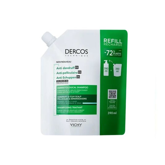 Vichy Dercos Technique Ecorefill Anti-Oily Dandruff Shampoo, 390 ml
