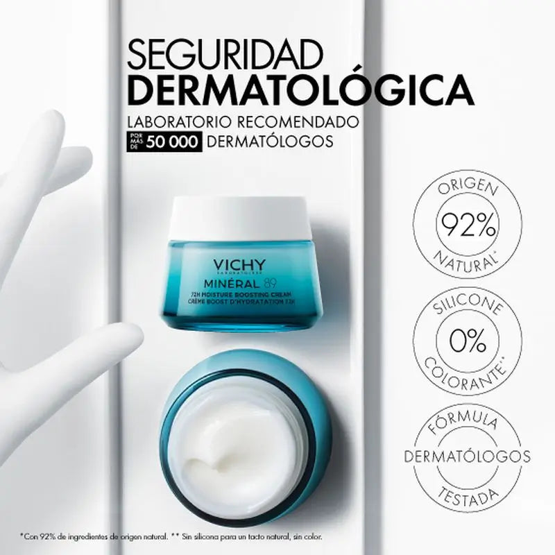 Vichy Minéral 89 Moisturising Cream 72H Light, 50 ml