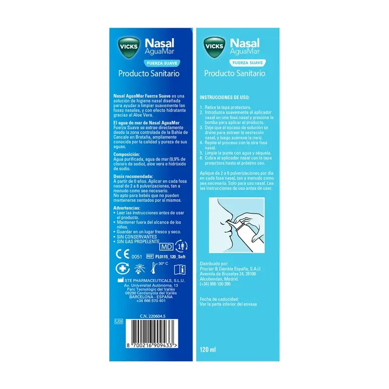 Vicks Nasal Nasal Squirt Mild Strength , 120 ml