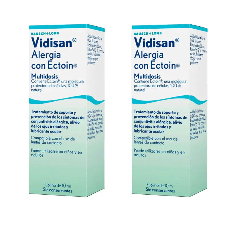 Vidisan 2 X Allergy Eye Drops Irritated Eyes 10 Ml