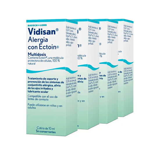 Vidisan 4 X Allergy Eye Drops Irritated Eyes 10 Ml