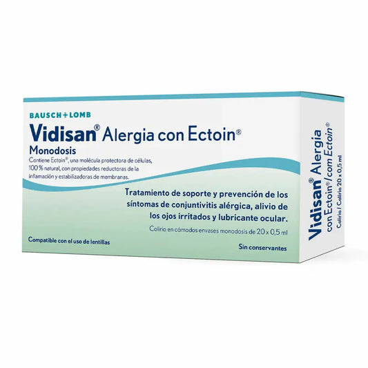 Vidisan Allergy with Ectoin Eye Drops for Irritated Eyes, 20 Single Doses