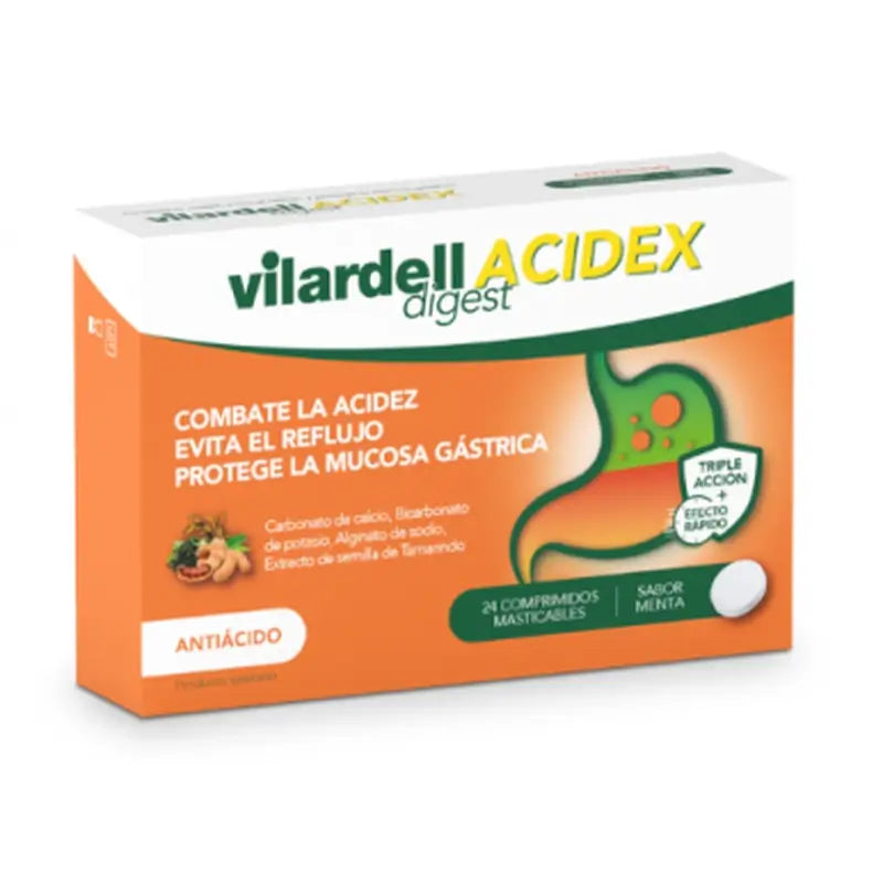 Vilardell Digest Acidex Mint Flavour Chewables, 24 units
