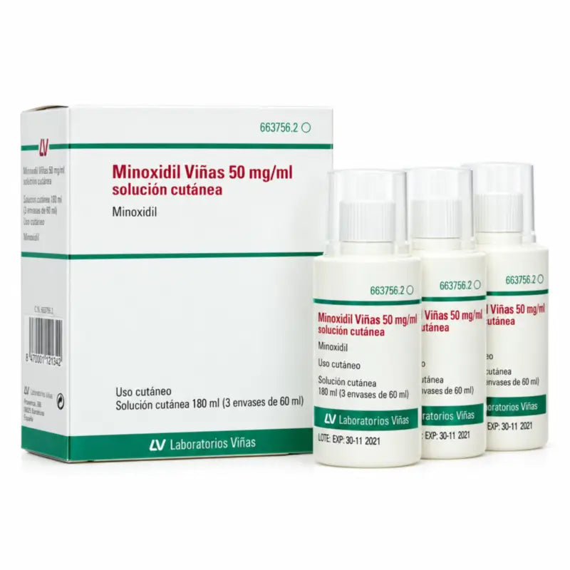 Minoxidil Viñas 50 Mg/ml Cutaneous Solution 3 Bottles 60 ml