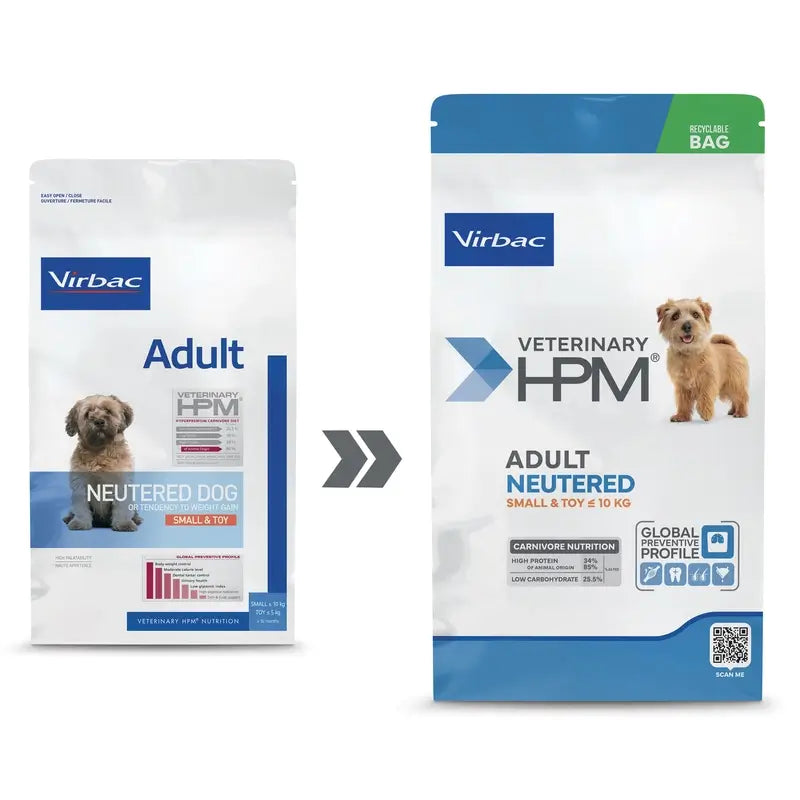 Virbac Hpm Adult Dog Neutered Small & Toy 400g, dog food for Dogs