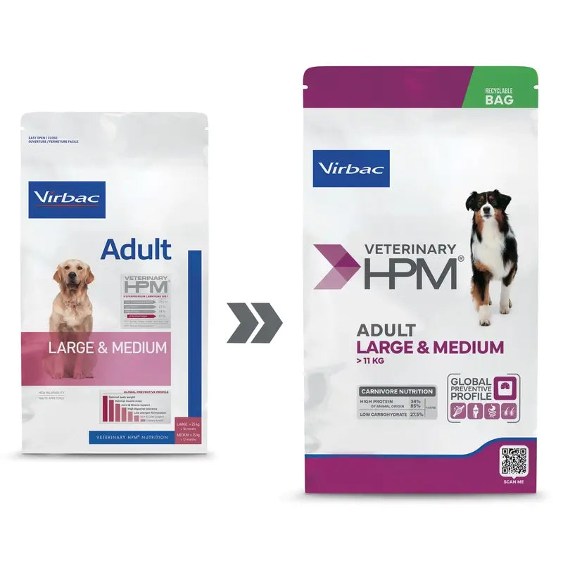 Virbac Hpm Canine Adult Large Medium 16Kg, dog food for dogs