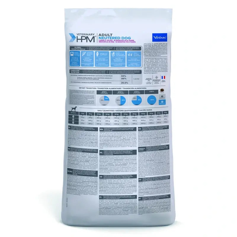 Virbac Hpm Adult Neutered Dogs Large & Medium 12Kg Dog Food, dog food