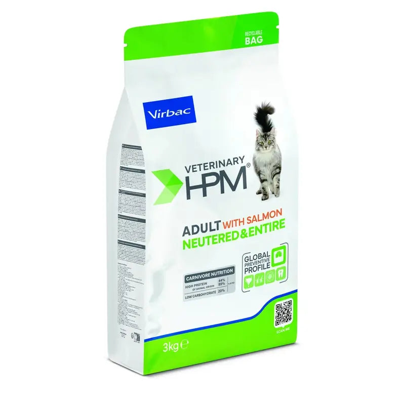 Virbac Hpm Adult Salmon Neutered & Entire Cat Food 3 Kg, cat food