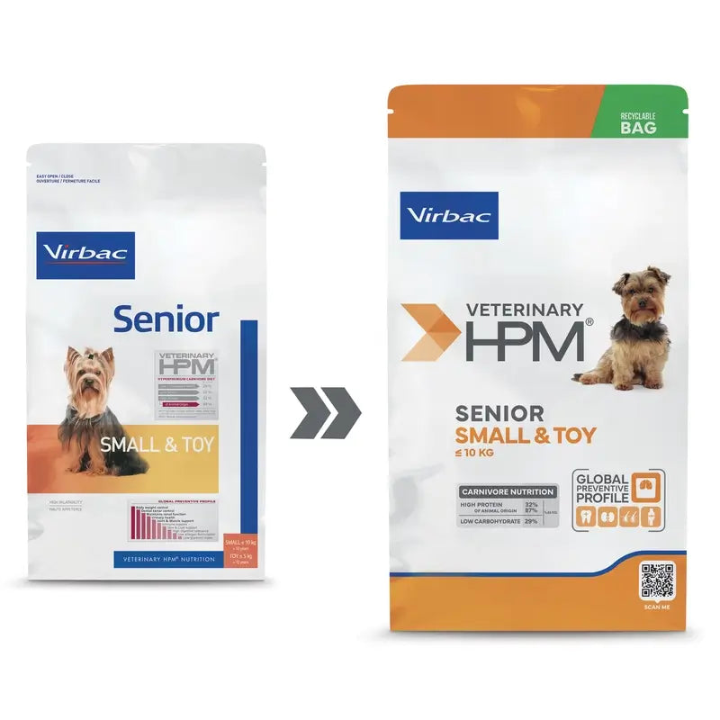 Virbac Hpm Senior Dog Small & Toy 3kg, dog food for dogs