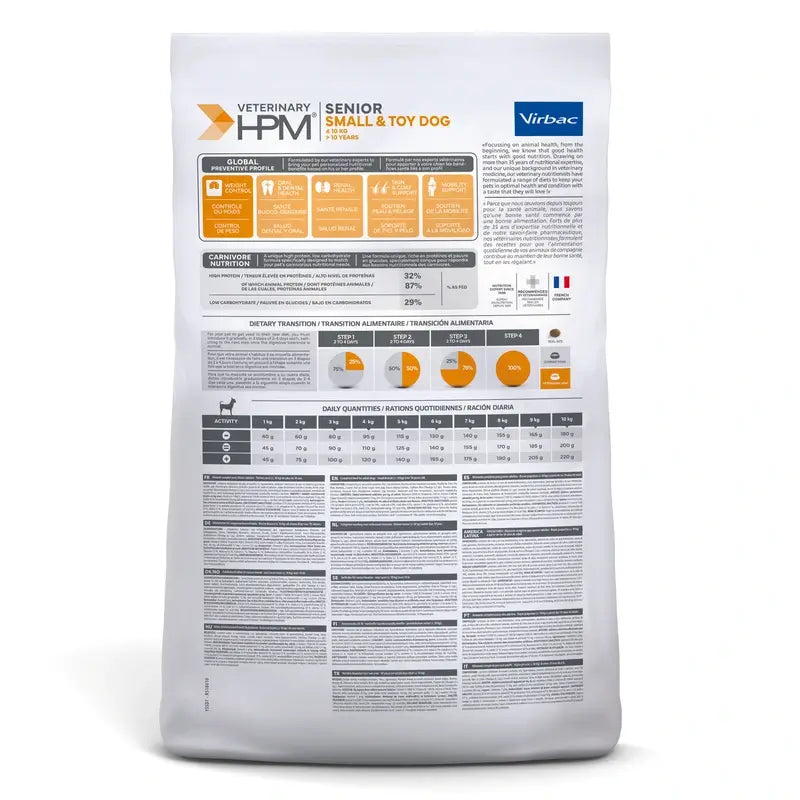 Virbac Hpm Senior Dog Small & Toy 7kg, dog food for dogs