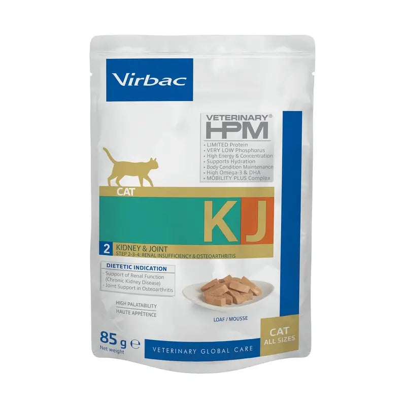Virbac KJ2 Feline Kidney & Joint Wet Cat Food ,12x85g