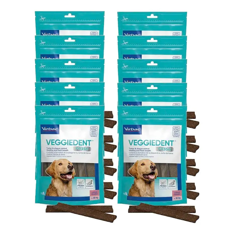 Virbac Veggiedent Fr3sh L, Dental Snacks For Large Breed Dogs, Pack 10 units