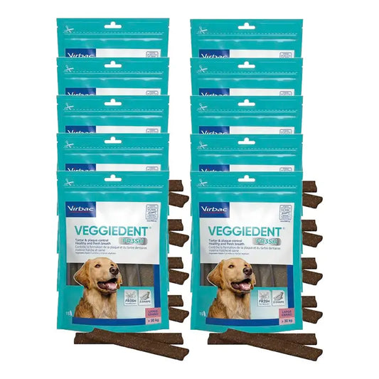 Virbac Veggiedent Fr3sh L, Dental Snacks For Large Breed Dogs, Pack 10 units