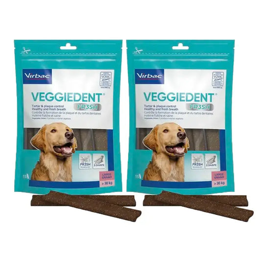 Virbac Veggiedent Fr3sh L, Dental Snacks For Large Breed Dogs, Pack 2 units