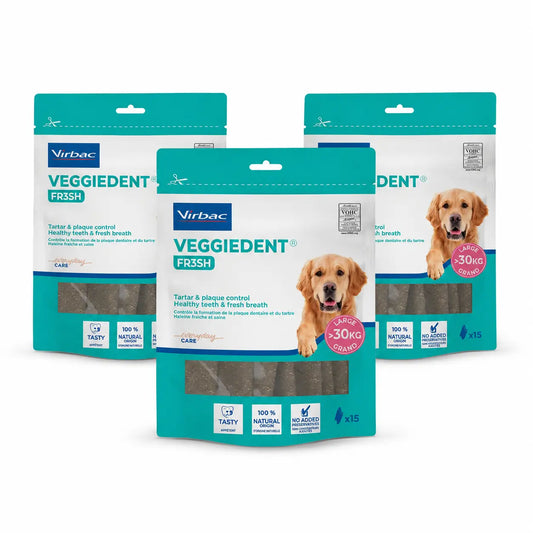 Virbac Veggiedent Fr3sh L, Dental Snacks For Large Breed Dogs, Pack 3 units