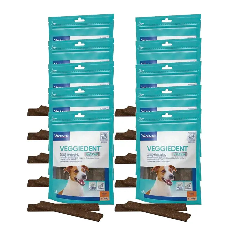 Virbac Veggiedent Fr3sh S, Dental Snacks For Small Breed Dogs, Pack 10 units