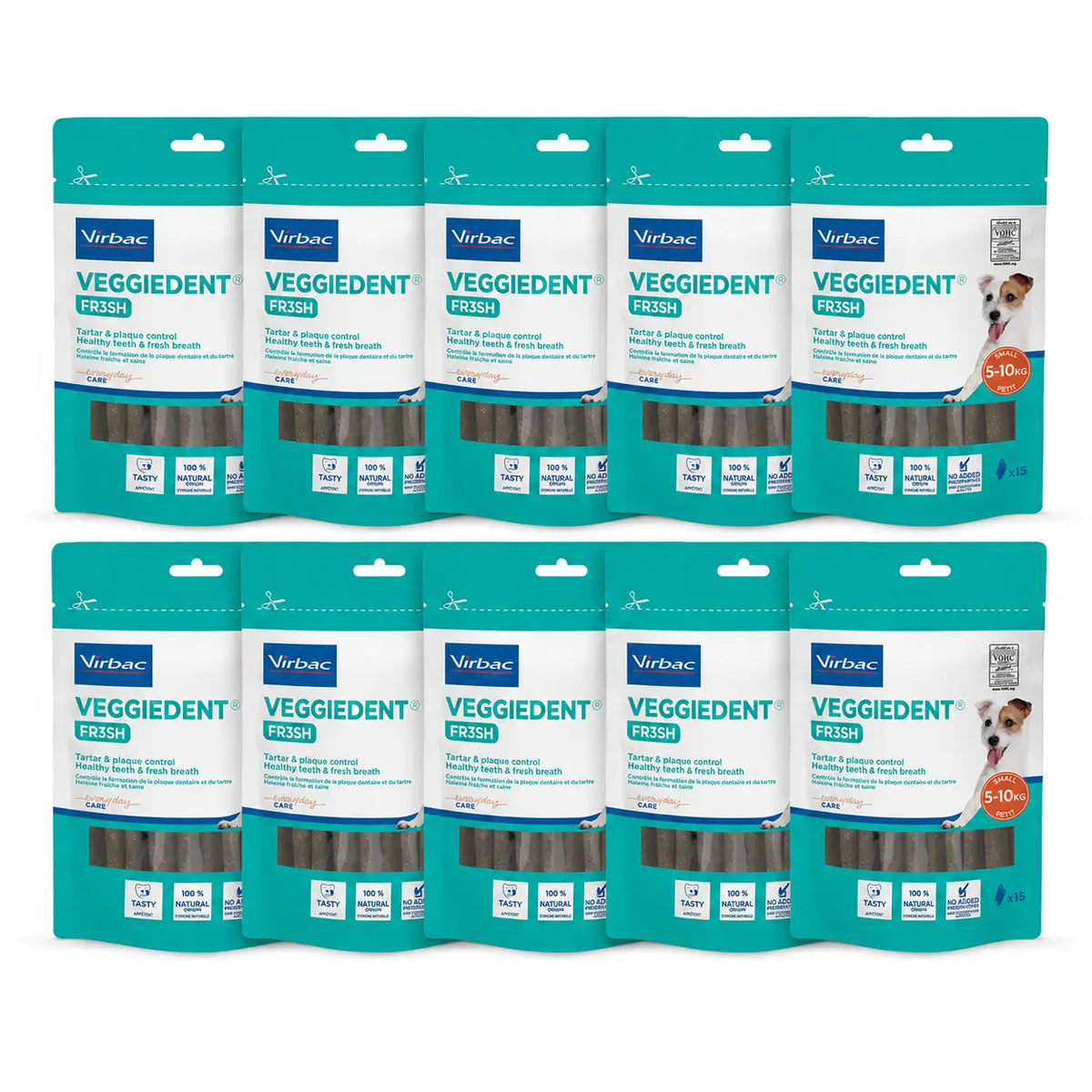 Virbac Veggiedent Fr3sh S, Dental Snacks For Small Breed Dogs, Pack 10 units