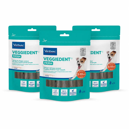 Virbac Veggiedent Fr3sh S, Dental Snacks For Small Breed Dogs, Pack 3 units