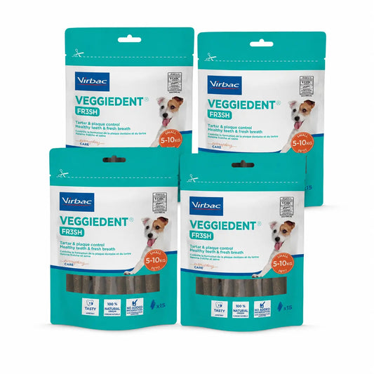 Virbac Veggiedent Fr3sh S, Dental Snacks For Small Breed Dogs, Pack 4 units