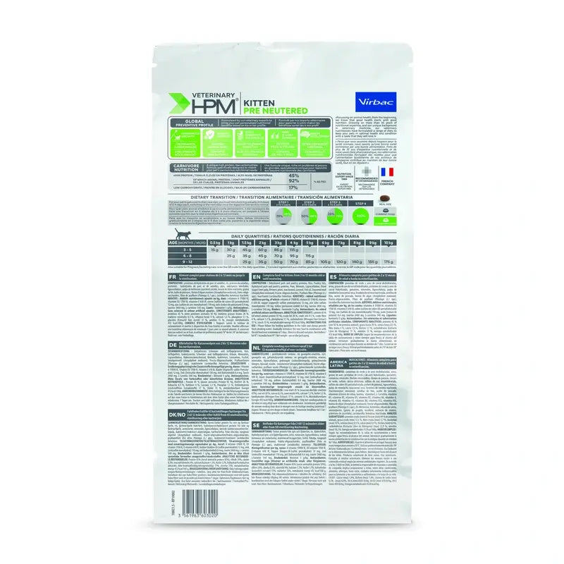Virbac Veterinary HPM Kitten Pre Neutered Cat , 1.5 kg, cat food