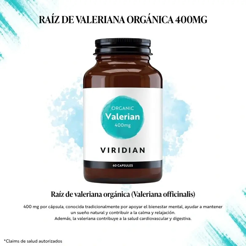 Viridian Organic Valerian Root 400Mg 60Vcap.