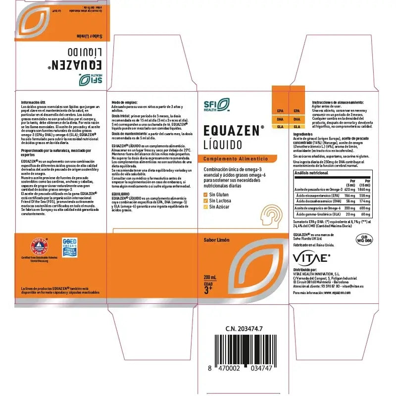 Equazen liquid 200ml – Omega-3 and omega-6 in liquid form