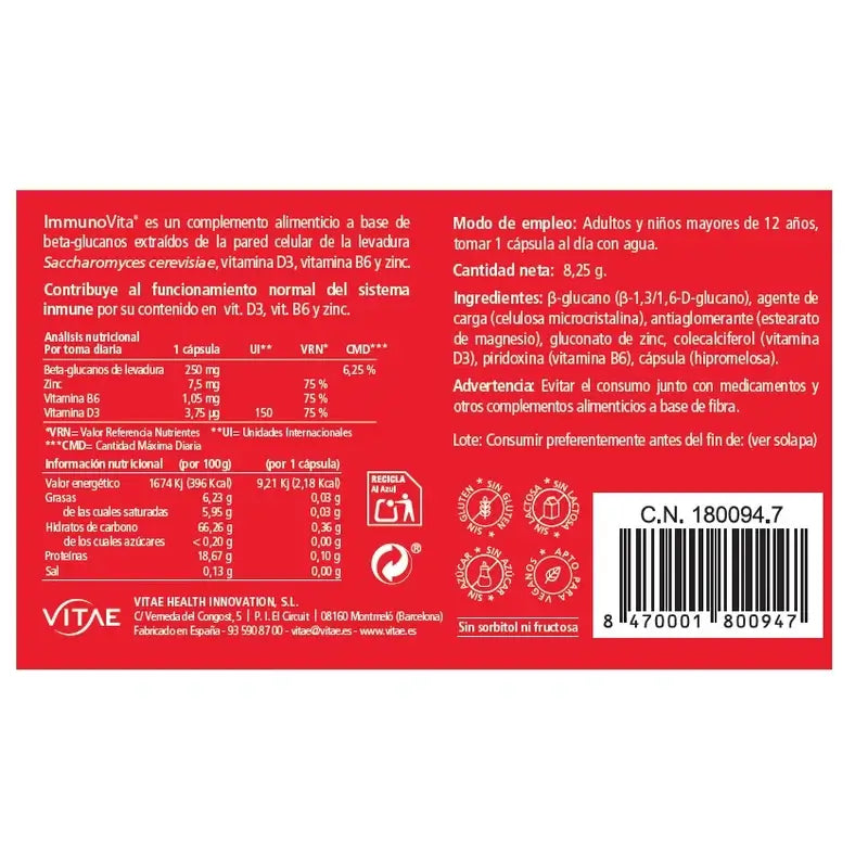Immunovita 15 capsules – With vitamin D3 and beta-glucans