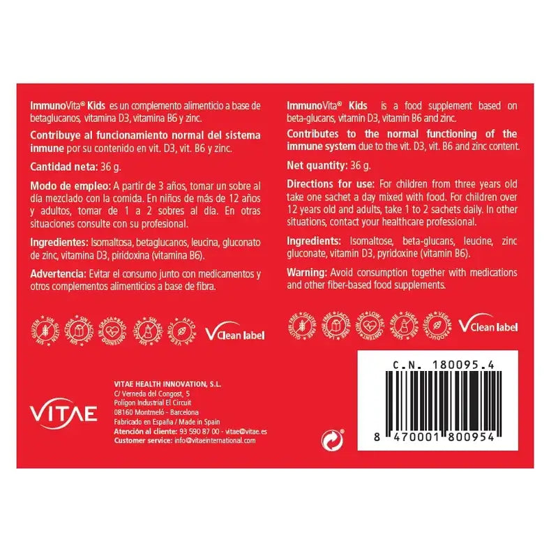 Immunovita Kids 30 sachets – With vitamin D3 and beta-glucans