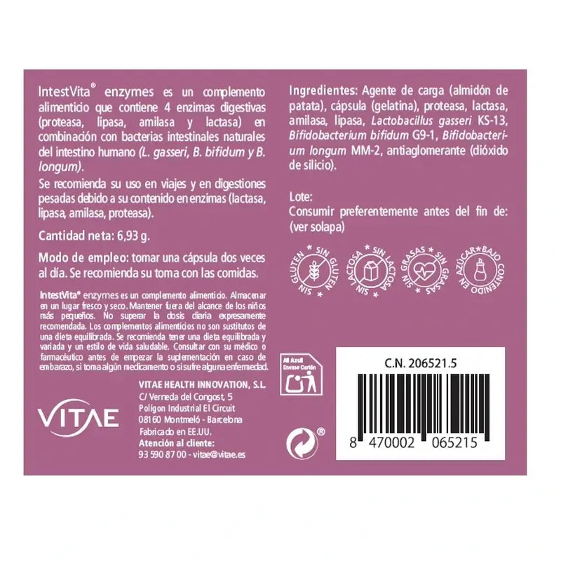 IntestVita Enzymes 15 capsules – With enzymes and probiotics