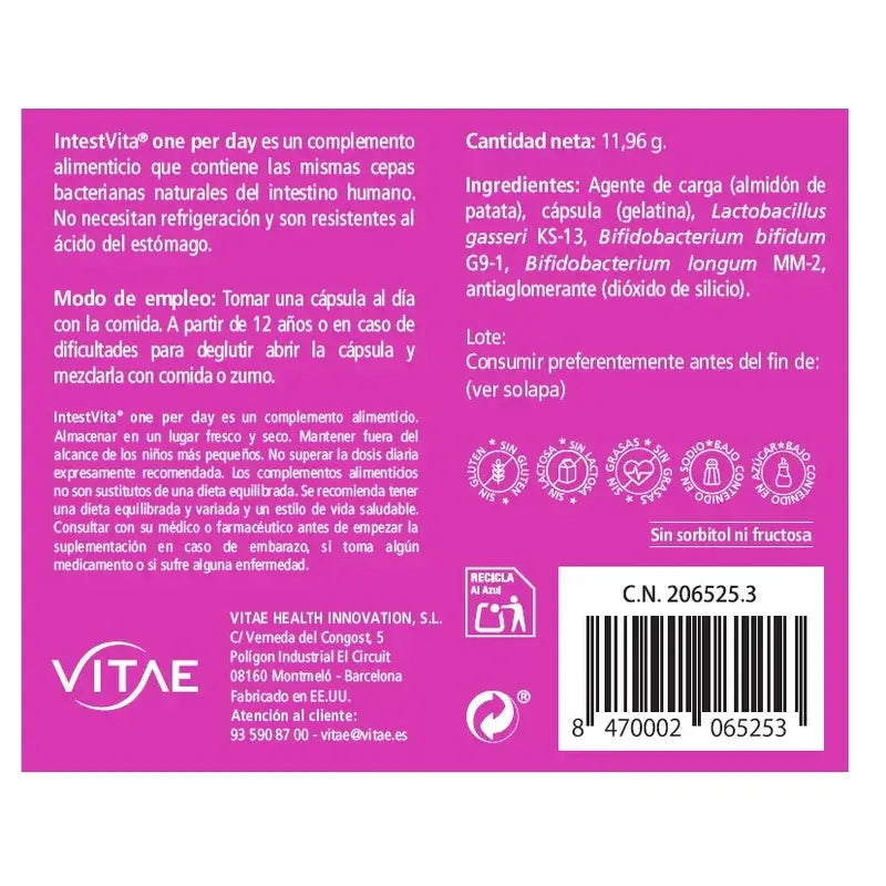 IntestVita One per Day 15 capsules – Balanced gut flora